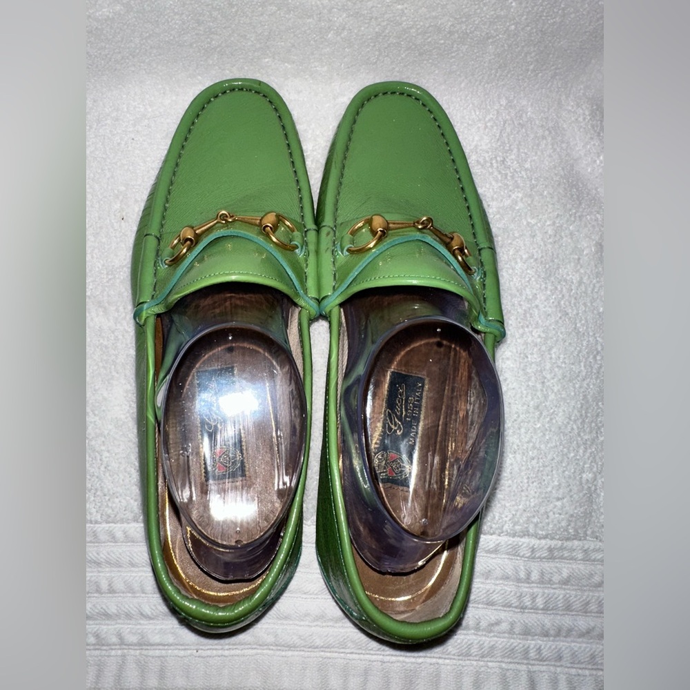 GUCCI “Authentic” Vintage Horsebit Driver Loafers In Green! - Picture 10 of 12